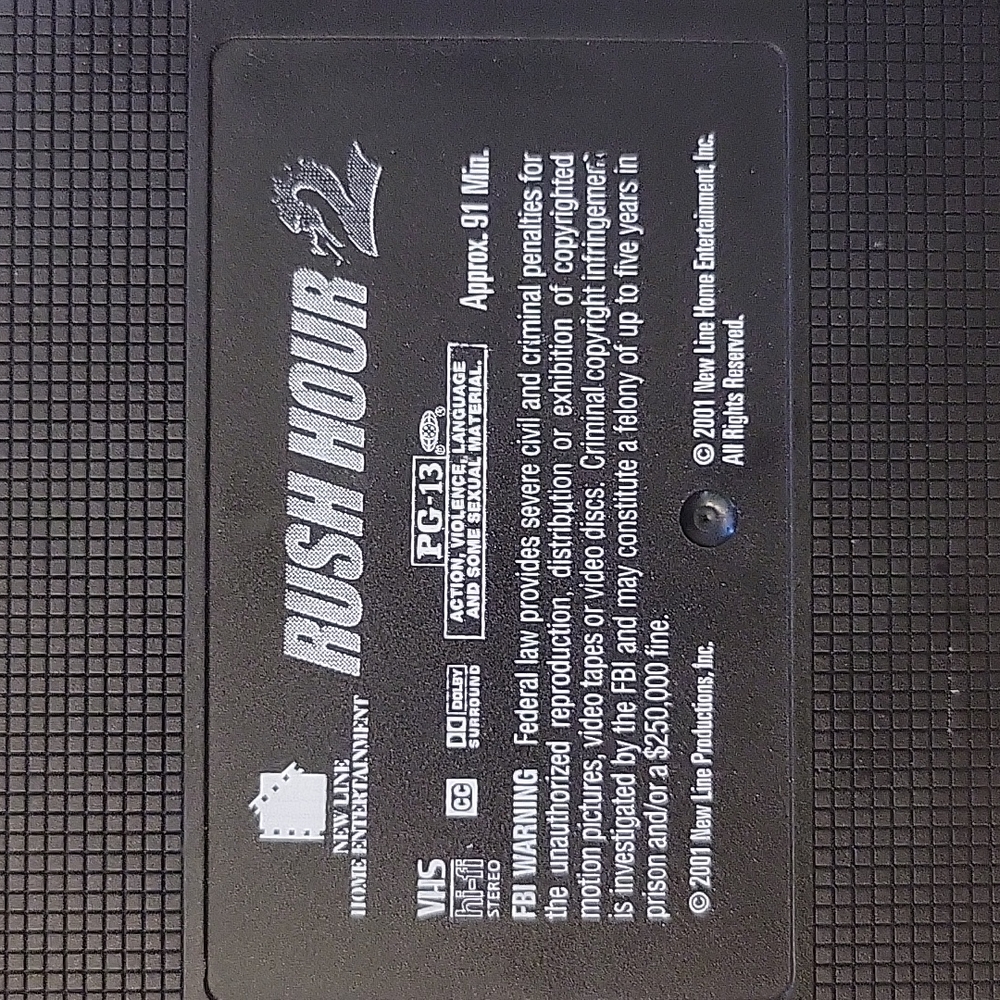 New Line Home Entertainment Rush Hour 2 VHS Tape - Picture 6 of 6
